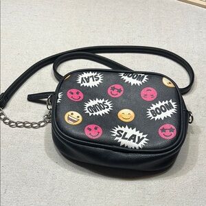 Trendy Emoji Black Crossbody Bag